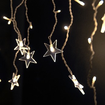 Новогодняя гирлянда ELEKTROSTANDARD бахрома звездочки белый 3*0,6м IP65