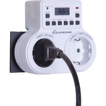 Розетка-таймер ELEKTROSTANDARD 16A X2 IP20 TMH-E-5 белый Розетка-таймер ELEKTROSTANDARD 16A X2 IP20 TMH-E-5 белый